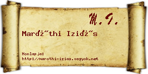 Maróthi Iziás névjegykártya
